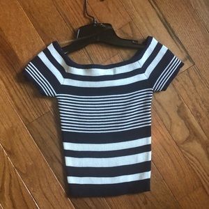 Navy blue and white shirt